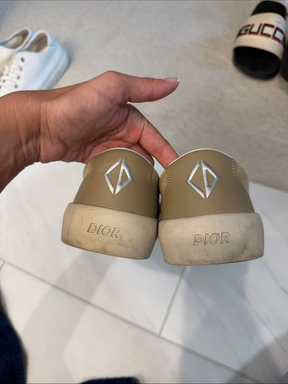 Dior beige suede